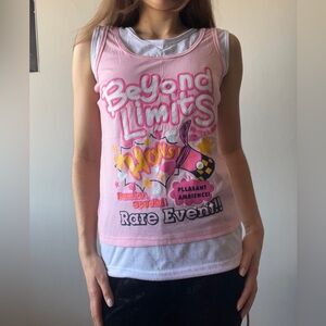 Y2K Pink 'Beyond Limits' Graphic Tank Top